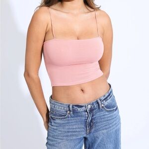 Aeropostale Seriously Soft Cropped Tank Top Pink Extra Small